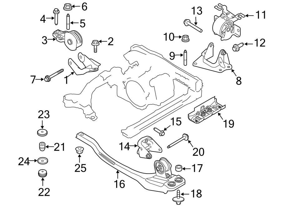 Diagram ENGINE / TRANSAXLE. ENGINE & TRANS MOUNTING. for your 2018 Lincoln MKZ   