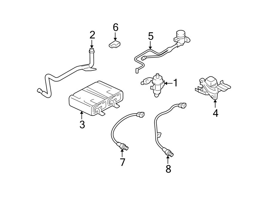 Diagram EMISSION SYSTEM. EMISSION COMPONENTS. for your 2002 Ford F-450 Super Duty   