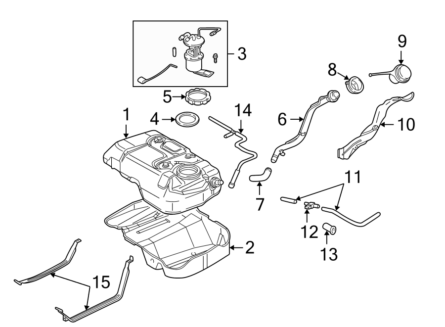 Diagram FUEL SYSTEM COMPONENTS. for your 2002 Ford F-450 Super Duty  Lariat Cab & Chassis - Crew Cab 