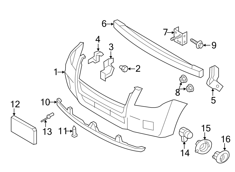 Diagram FRONT BUMPER. BUMPER & COMPONENTS. for your 2019 Lincoln MKZ Hybrid Sedan  