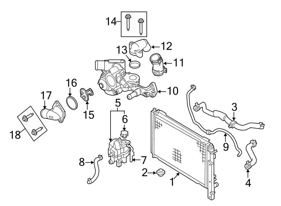 Diagram RADIATOR & COMPONENTS. for your 2008 Lincoln MKZ   