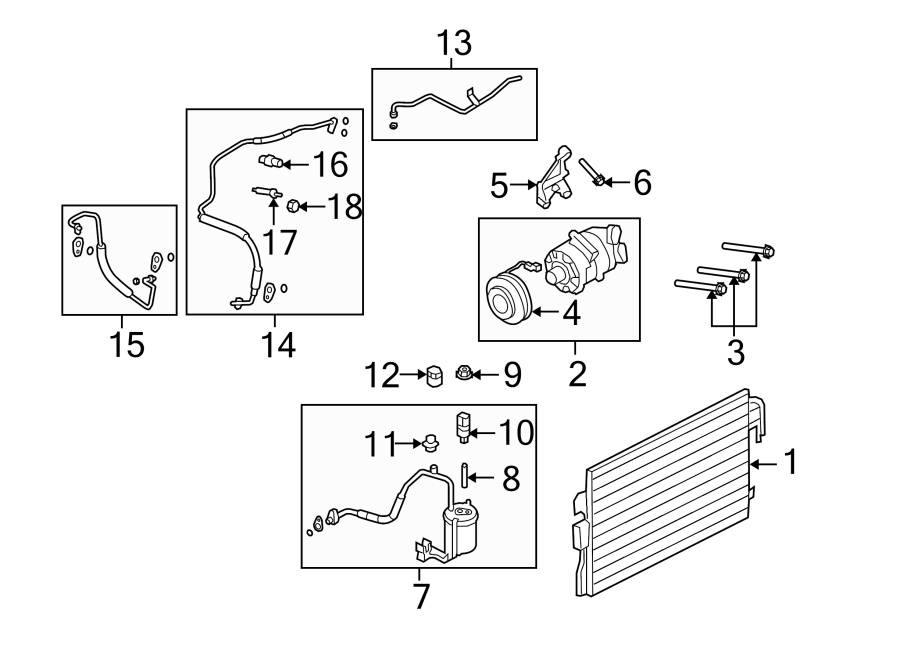 Diagram AIR CONDITIONER & HEATER. COMPRESSOR & LINES. for your 1984 Ford Ranger   