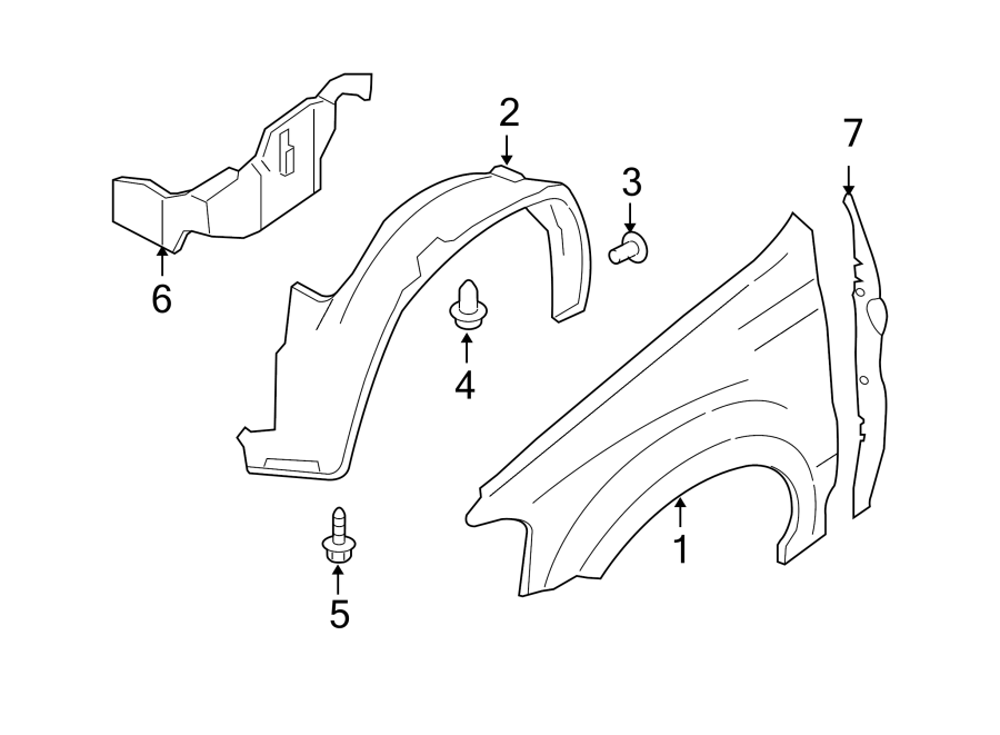 Diagram FENDER & COMPONENTS. for your Ford F-150  