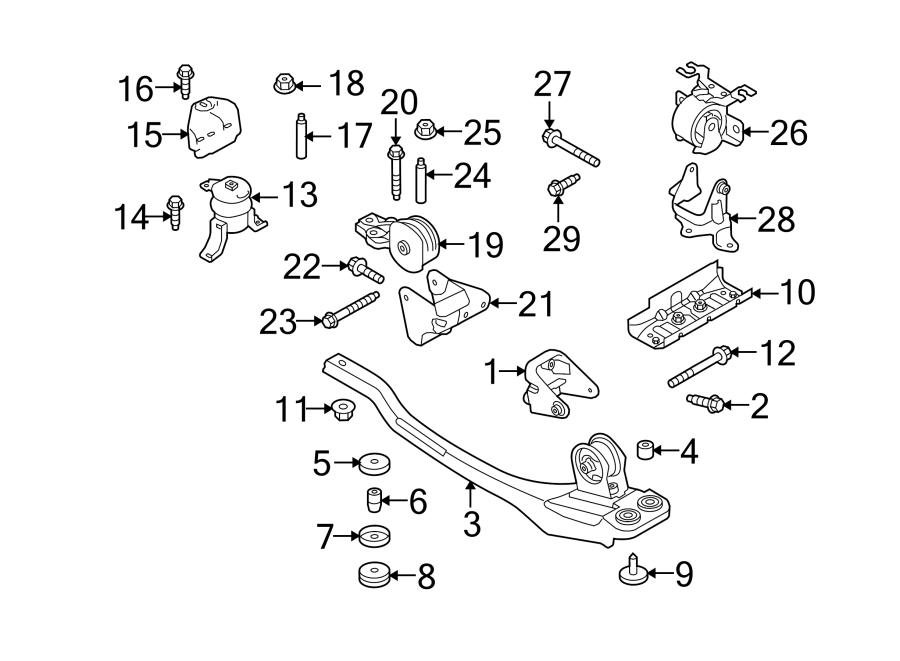 Diagram ENGINE / TRANSAXLE. ENGINE & TRANS MOUNTING. for your 1999 Ford F-150 4.2L Triton V6 A/T RWD Base Extended Cab Pickup Fleetside 