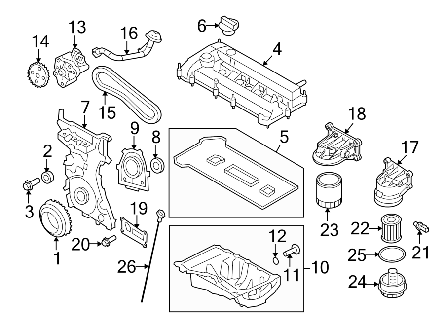 Diagram ENGINE / TRANSAXLE. ENGINE PARTS. for your 1999 Ford F-150 4.2L Triton V6 A/T RWD Base Extended Cab Pickup Fleetside 