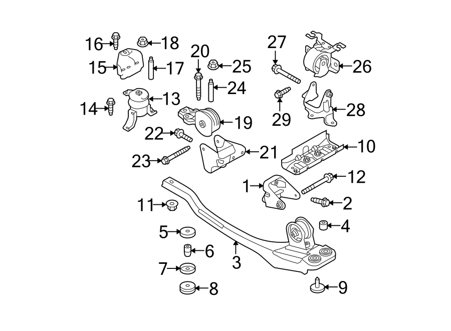 Diagram ENGINE / TRANSAXLE. ENGINE & TRANS MOUNTING. for your 2012 Ford F-150  XL Standard Cab Pickup Fleetside 