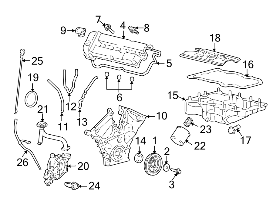 Diagram ENGINE / TRANSAXLE. ENGINE PARTS. for your Mercury Mariner  