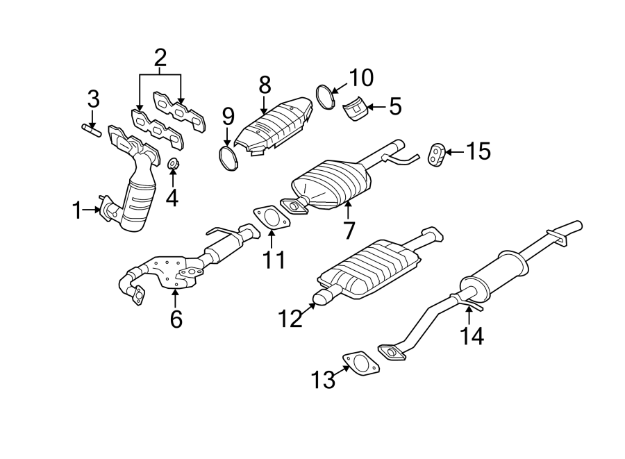 Diagram EXHAUST SYSTEM. EXHAUST COMPONENTS. for your 2022 Ford Escape   