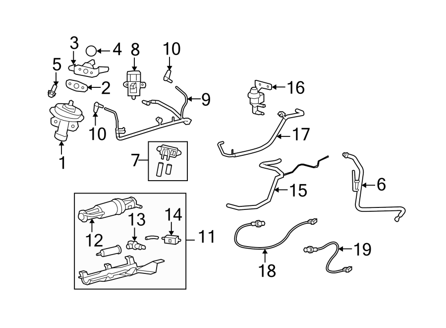 Diagram EMISSION SYSTEM. EMISSION COMPONENTS. for your 2014 Lincoln MKZ   