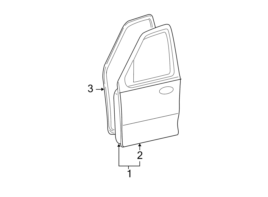 Diagram FRONT DOOR. DOOR & COMPONENTS. for your Ford F-150  