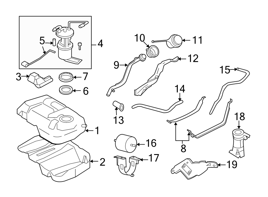 Diagram FUEL SYSTEM COMPONENTS. for your 2013 Lincoln MKZ   