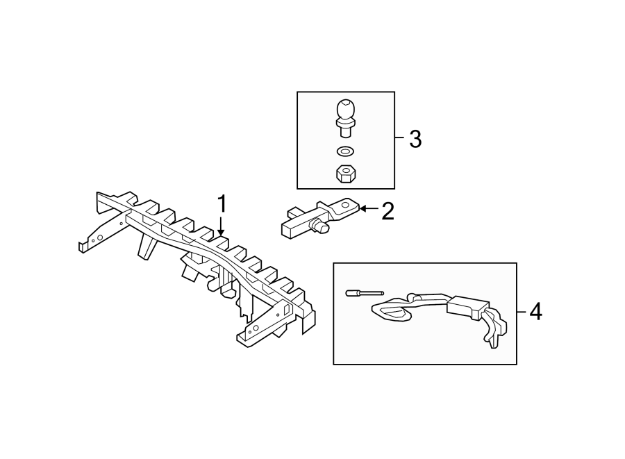 Diagram REAR BUMPER. TOW HOOK & HITCH. for your 2009 Ford F-150  XLT Extended Cab Pickup Stepside 