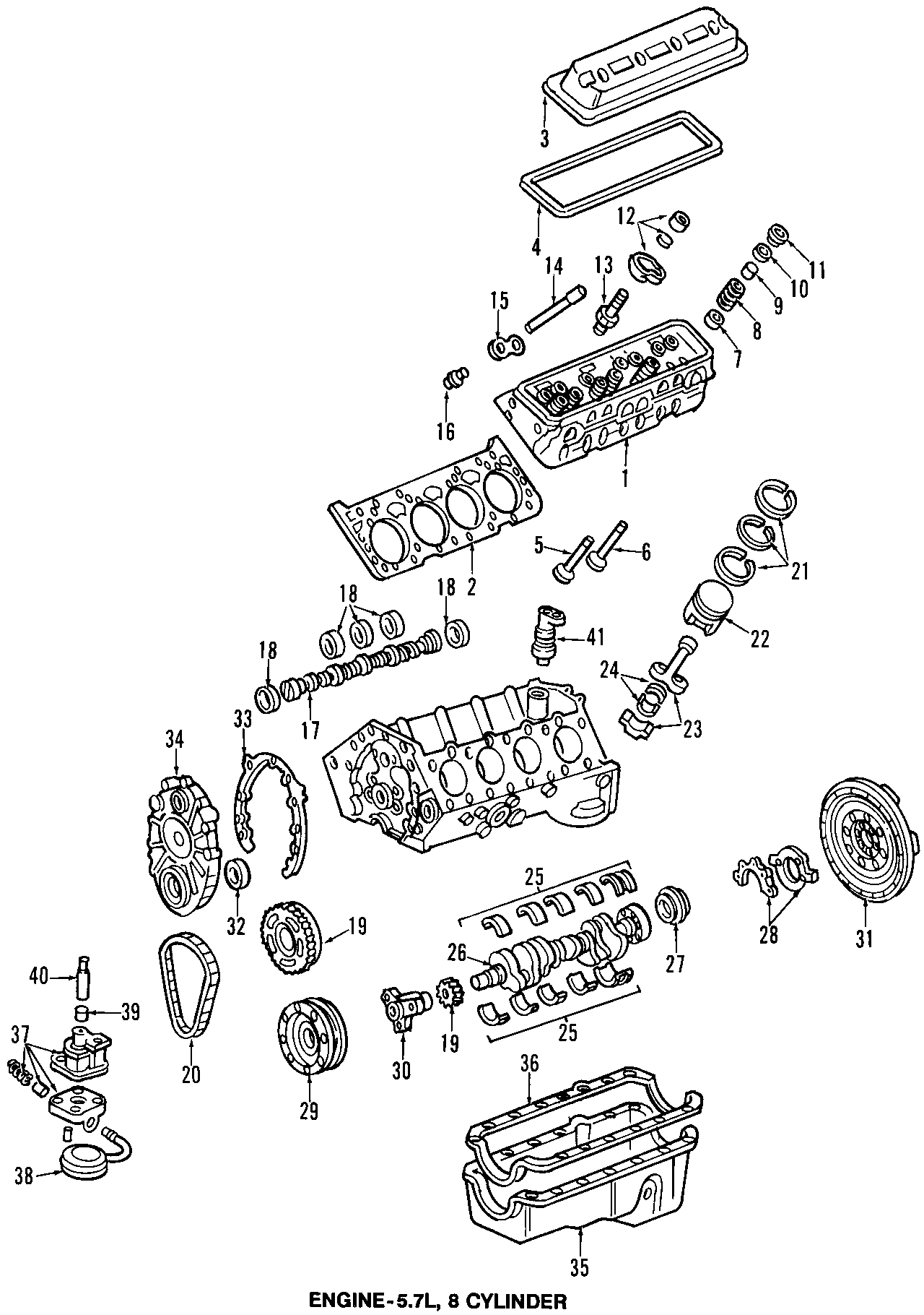 CAMSHAFT & TIMING. CRANKSHAFT & BEARINGS. CYLINDER HEAD & VALVES. LUBRICATION. MOUNTS. PISTONS. RINGS & BEARINGS. Diagram