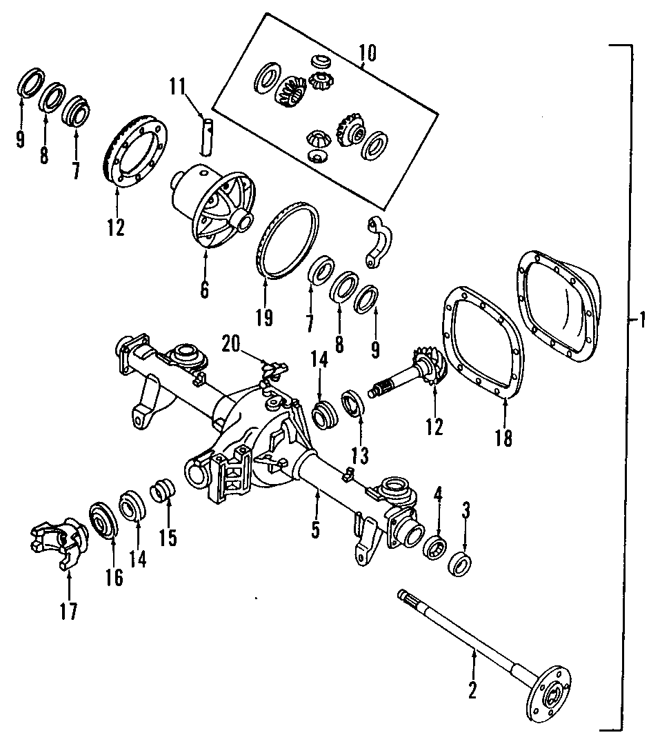 REAR AXLE. DIFFERENTIAL. PROPELLER SHAFT.