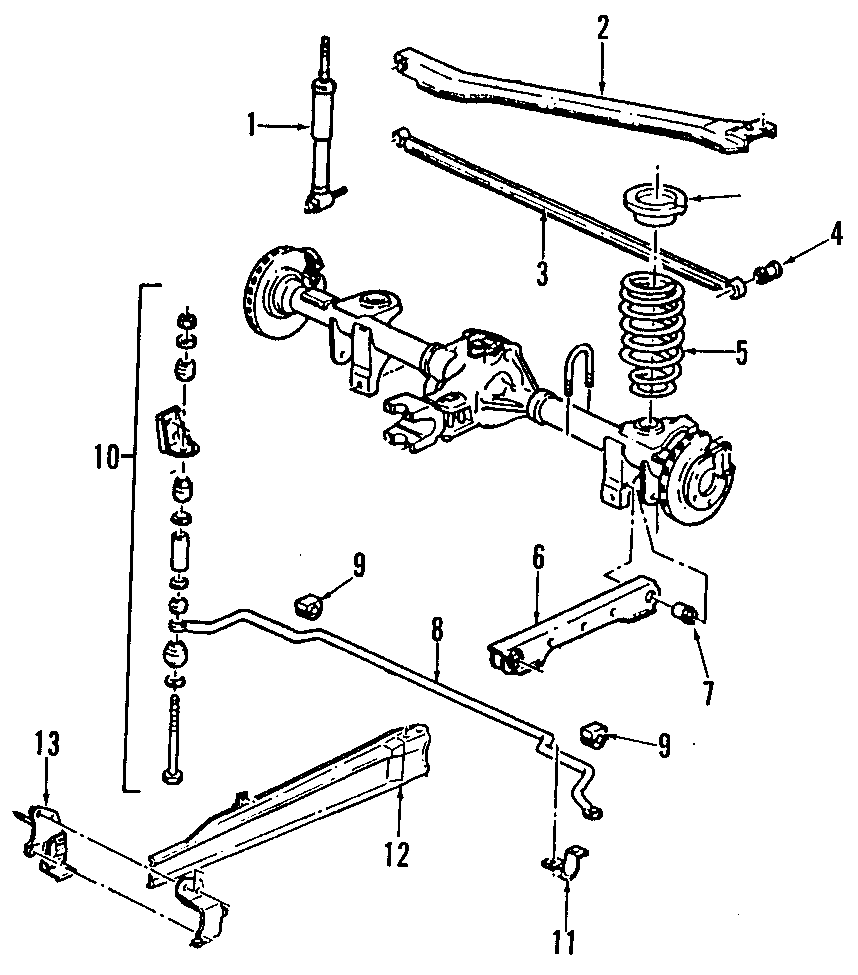 Diagram REAR SUSPENSION. for your 2003 GMC Sonoma SLS Crew Cab Pickup Fleetside 2.2L Vortec M/T RWD 