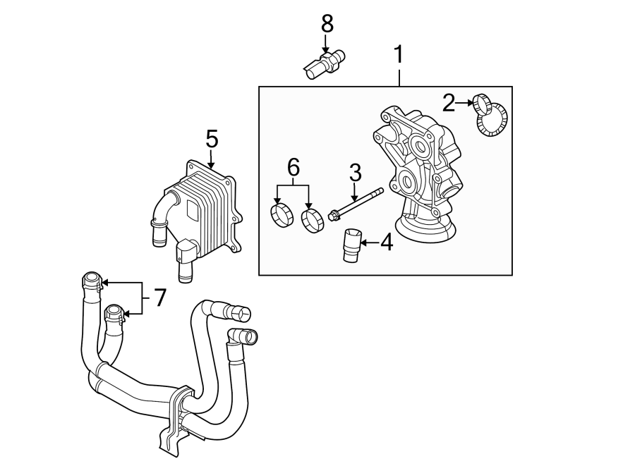 Diagram OIL COOLER. for your 2019 Lincoln MKZ Hybrid Sedan  