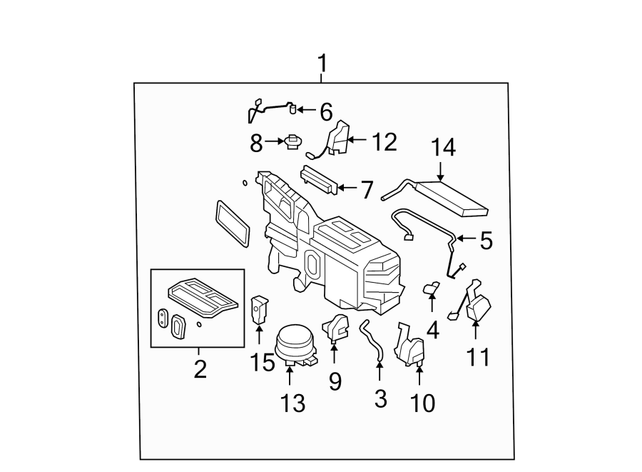 Diagram AIR CONDITIONER & HEATER. EVAPORATOR COMPONENTS. for your 2020 Ford Expedition   