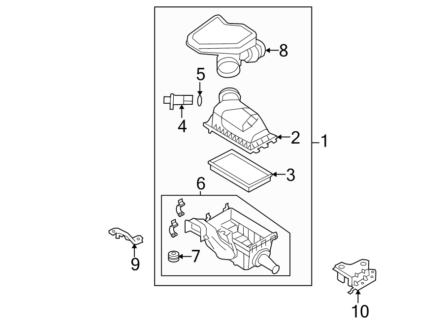 Diagram AIR INTAKE. for your Ford Edge  