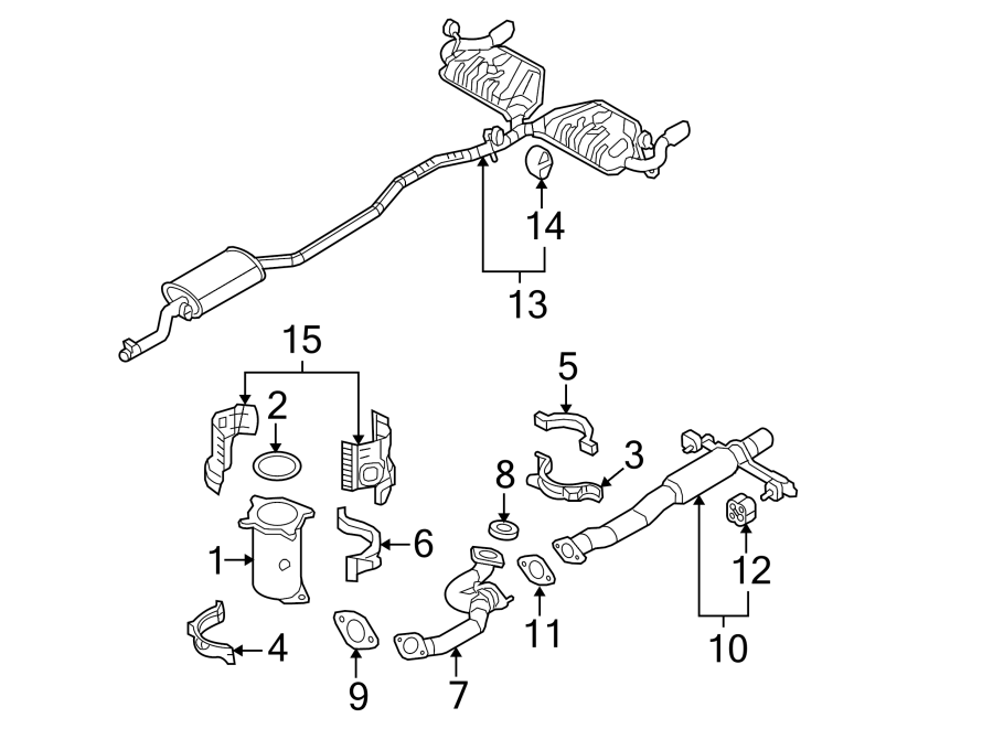 Diagram EXHAUST SYSTEM. EXHAUST COMPONENTS. for your 2018 Ford Fiesta   