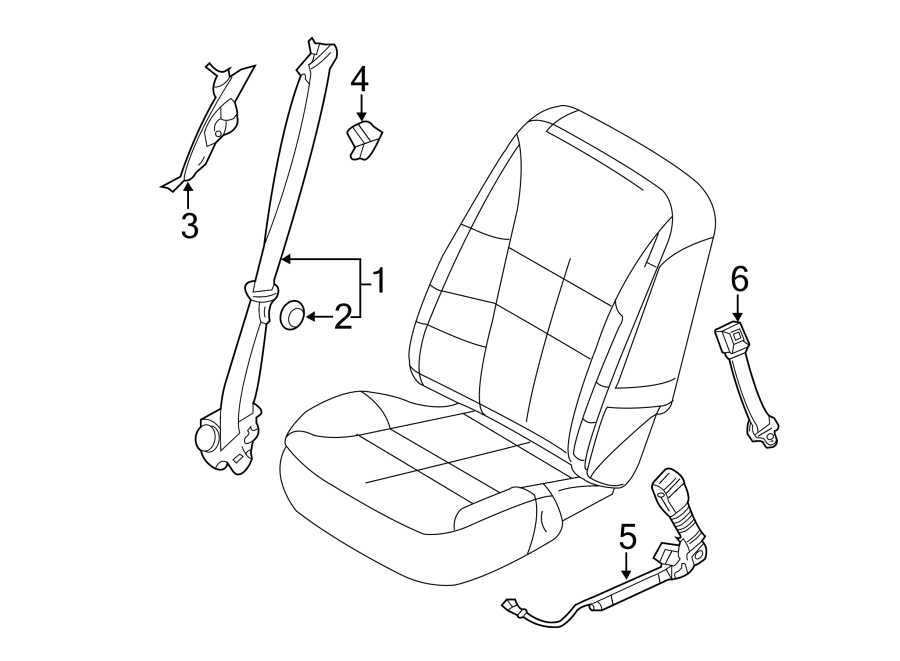 Diagram RESTRAINT SYSTEMS. FRONT SEAT BELTS. for your Ford