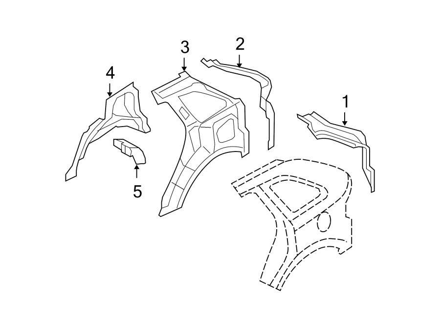 Diagram QUARTER PANEL. INNER STRUCTURE. for your 2009 Ford Focus   