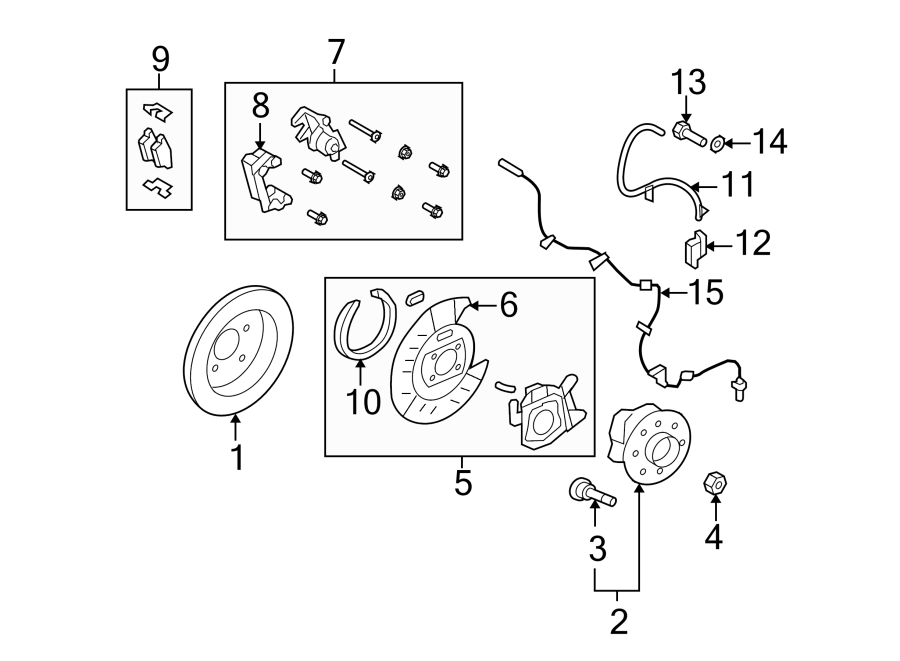 Diagram REAR SUSPENSION. BRAKE COMPONENTS. for your 2015 Ford F-150   