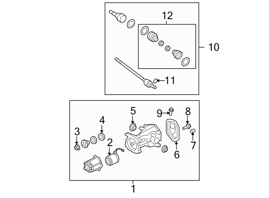 Diagram REAR SUSPENSION. AXLE COMPONENTS. for your 2010 Lincoln MKZ   