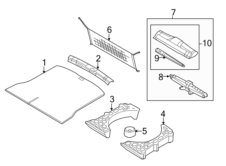 Diagram REAR BODY & FLOOR. INTERIOR TRIM. for your 2003 Ford F-150 5.4L Triton V8 CNG A/T 4WD XLT Crew Cab Pickup Stepside 