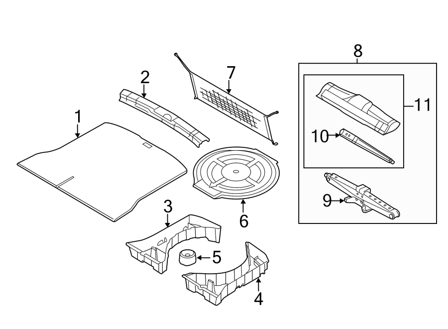 Diagram REAR BODY & FLOOR. INTERIOR TRIM. for your 2003 Ford F-150 5.4L Triton V8 CNG A/T 4WD XLT Crew Cab Pickup Stepside 