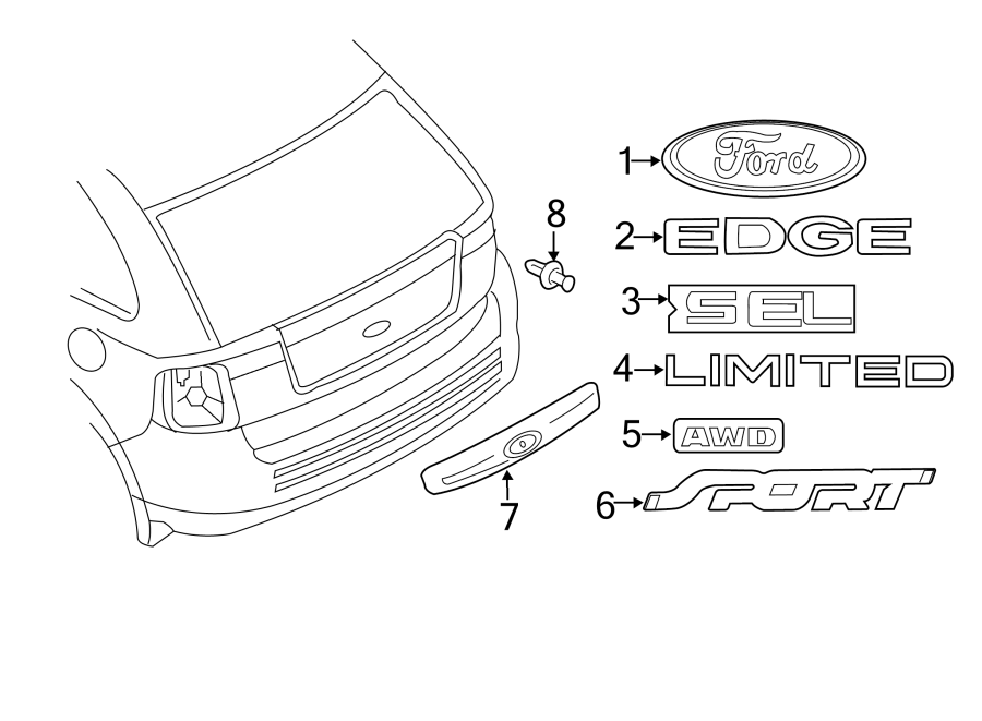 Diagram LIFT GATE. EXTERIOR TRIM. for your 2015 Lincoln MKZ   