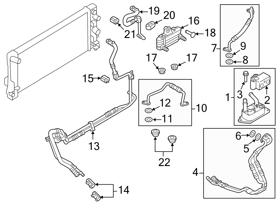 Diagram TRANS OIL COOLER. for your 2019 Lincoln MKZ Base Sedan  