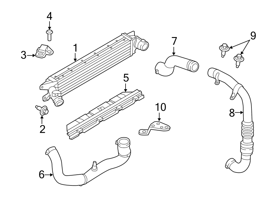 Diagram INTERCOOLER. for your 2017 Lincoln MKX 2.7L EcoBoost V6 A/T FWD Premiere Sport Utility 