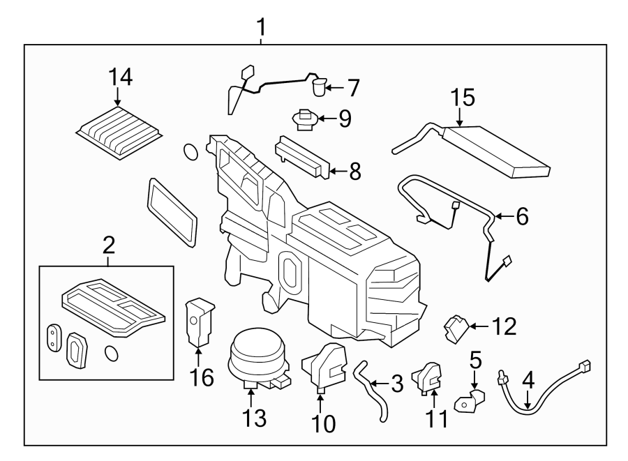 Diagram AIR CONDITIONER & HEATER. EVAPORATOR COMPONENTS. for your 2020 Ford Expedition   