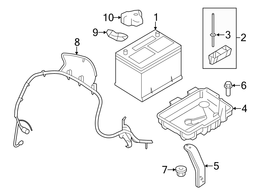 Diagram BATTERY. for your 2016 Ford F-150 5.0L V8 FLEX A/T 4WD XLT Crew Cab Pickup Fleetside 