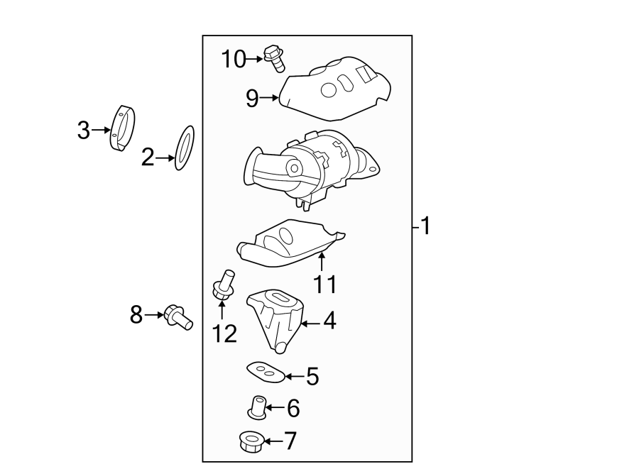 Diagram EXHAUST SYSTEM. MANIFOLD. for your 2016 Lincoln MKZ Black Label Sedan  