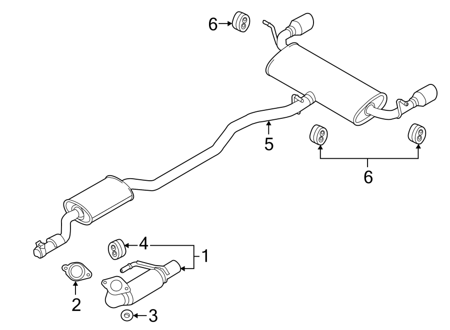 Diagram EXHAUST SYSTEM. EXHAUST COMPONENTS. for your 2015 Lincoln MKZ Black Label Sedan 2.0L EcoBoost A/T AWD 