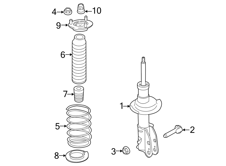 Diagram FRONT SUSPENSION. STRUTS & COMPONENTS. for your 2008 Lincoln MKZ   