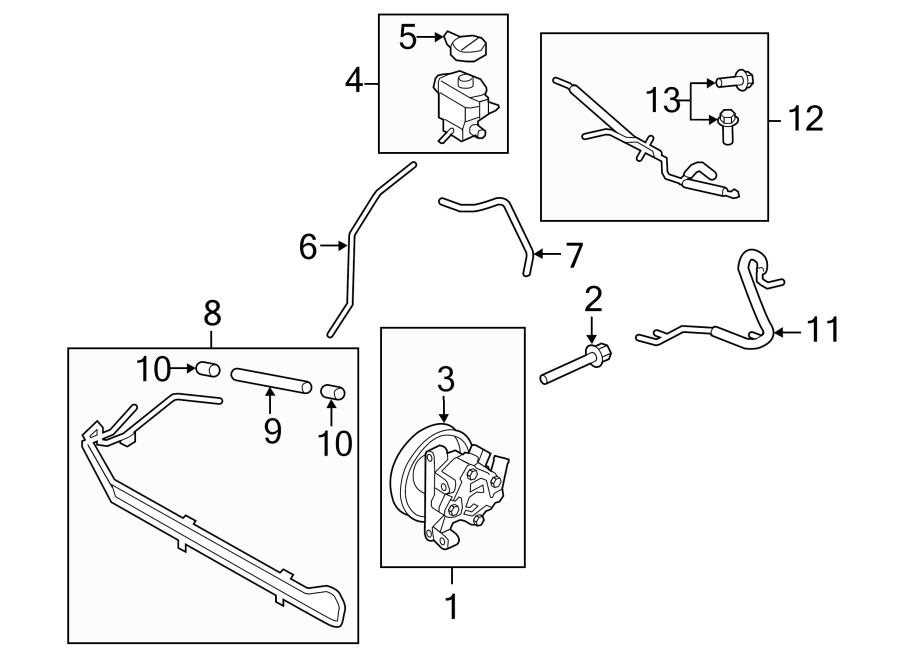 STEERING GEAR & LINKAGE. PUMP & HOSES. Diagram