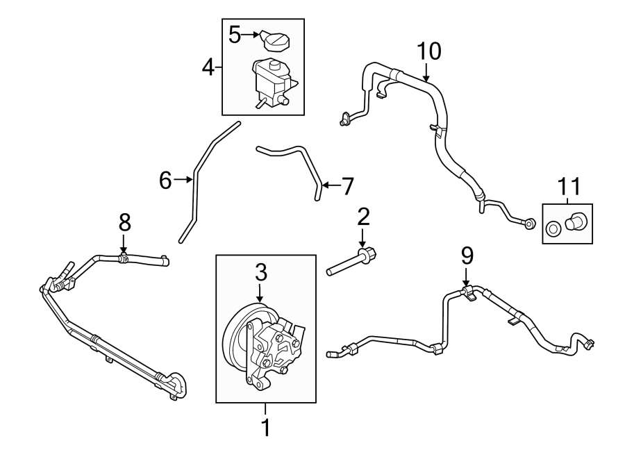 Diagram STEERING GEAR & LINKAGE. PUMP & HOSES. for your Ford Focus  