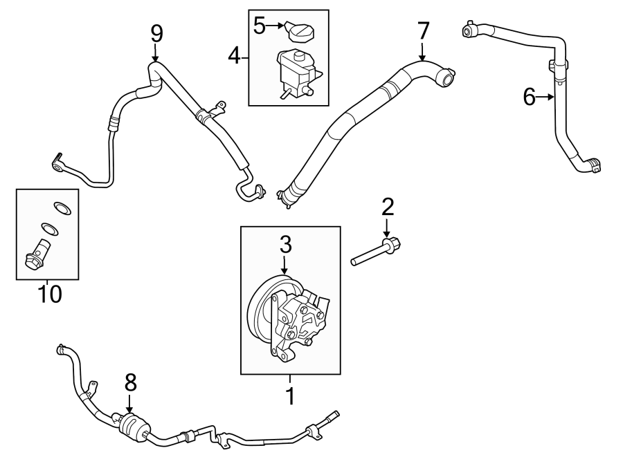 Diagram STEERING GEAR & LINKAGE. PUMP & HOSES. for your 2009 Ford Ranger  FX4 Extended Cab Pickup Fleetside 