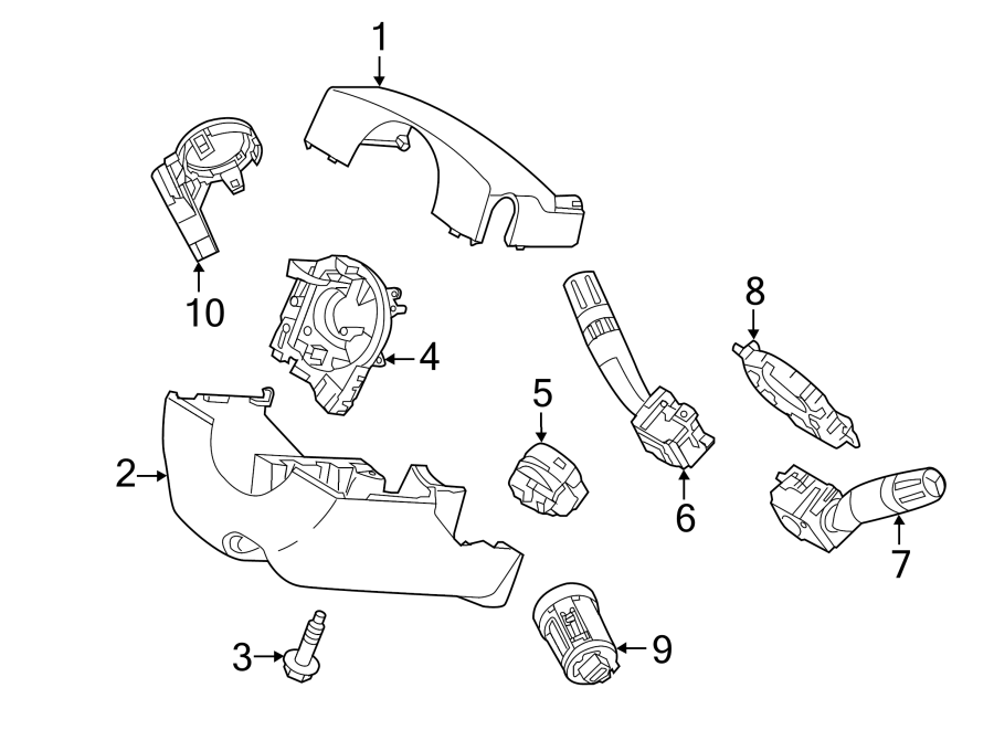 Diagram STEERING COLUMN. SHROUD. SWITCHES & LEVERS. for your Ford Edge  