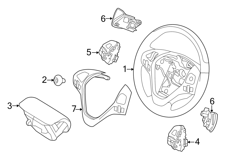 Diagram STEERING WHEEL & TRIM. for your 2012 Lincoln MKZ   