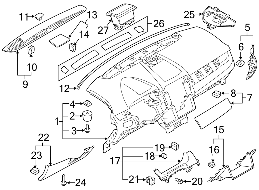 Diagram INSTRUMENT PANEL. for your 1994 Ford F-150   