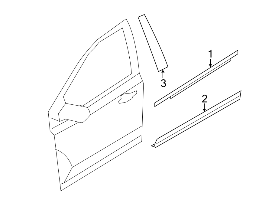 Diagram FRONT DOOR. EXTERIOR TRIM. for your Ford Edge  