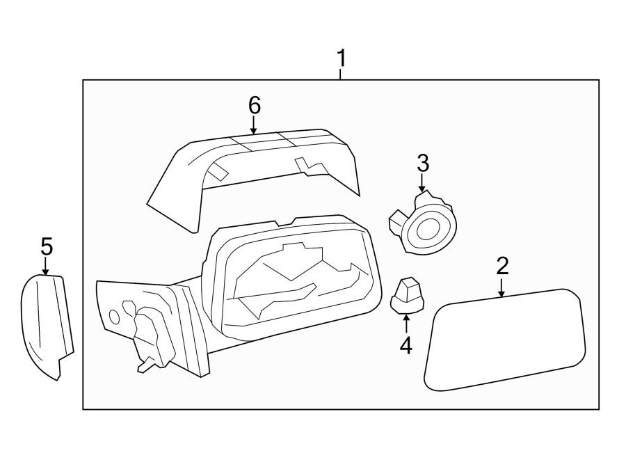 Diagram FRONT DOOR. OUTSIDE MIRRORS. for your Ford