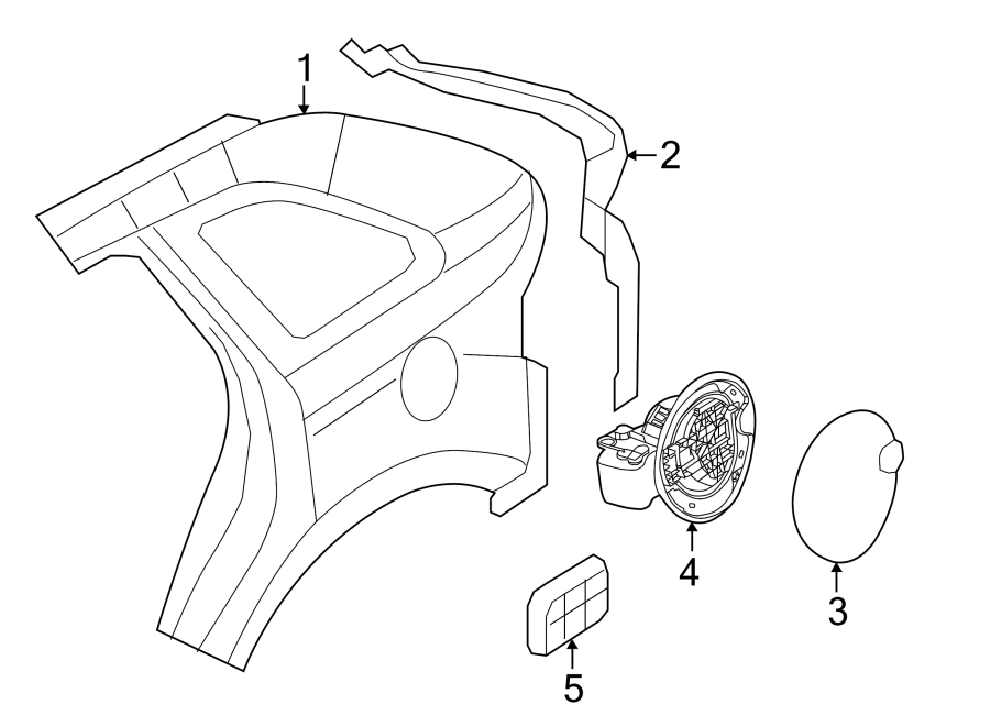 Diagram QUARTER PANEL & COMPONENTS. for your Ford Edge  