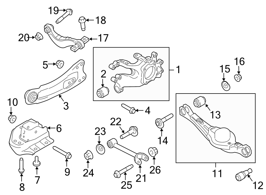 Diagram REAR SUSPENSION. SUSPENSION COMPONENTS. for your 2021 Ford Expedition   