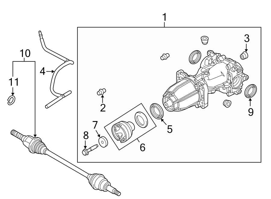 Diagram REAR SUSPENSION. AXLE COMPONENTS. for your Lincoln MKS  