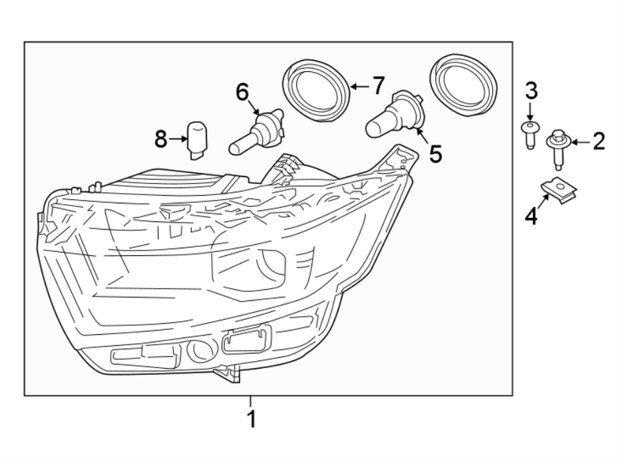 Diagram FRONT LAMPS. HEADLAMP COMPONENTS. for your 2014 Ford F-150 6.2L V8 A/T RWD XLT Crew Cab Pickup Fleetside 