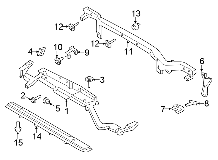 Diagram RADIATOR SUPPORT. for your 2016 Lincoln MKZ Hybrid Sedan  